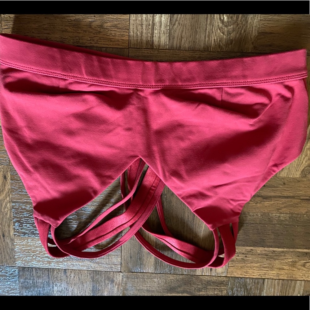 Red sports bra